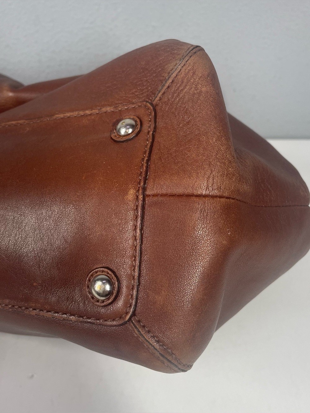 Coach Vintage Soho Pleated Leather Tote Shoulder Bag Purse Handbag Brown F13733 - Picture 6 of 11